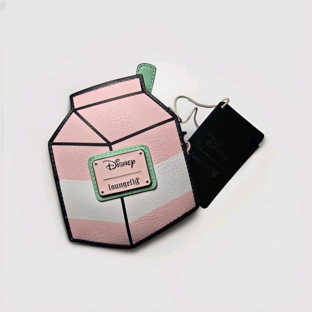 Hard Tag Loungefly Disney Marie Milk Carton Mini Zip Wallet/Pouch Pink White - Picture 2 of 3